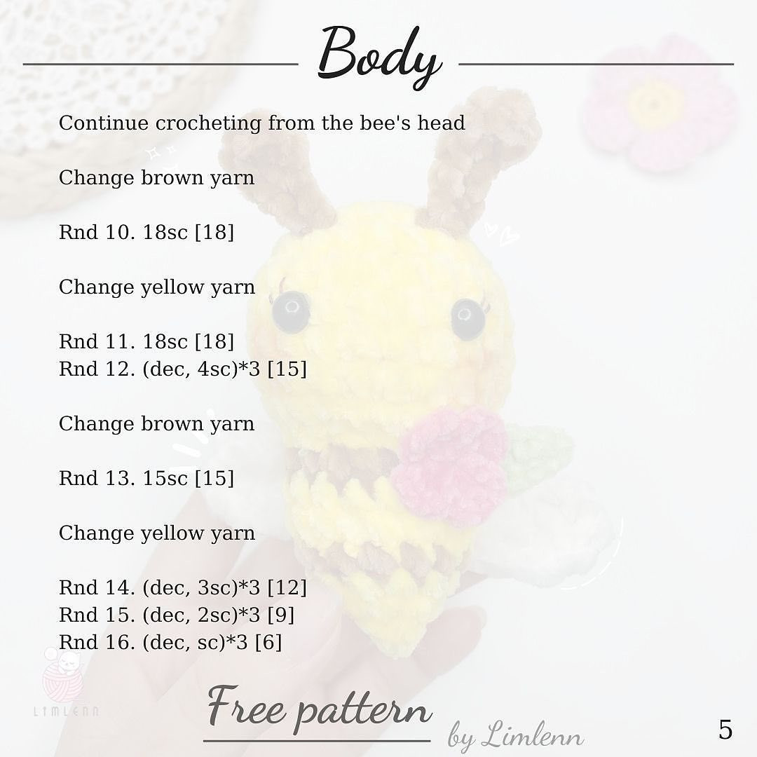 yellow bee Pattern