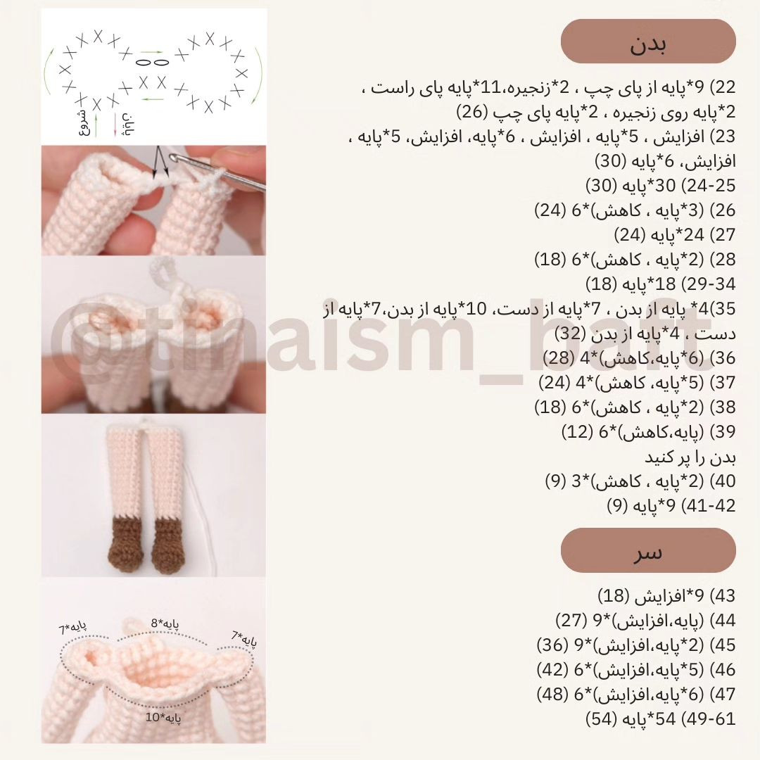 الگوی قلاب بافی برای عروسکی با لباس سفید و موهای زرد.