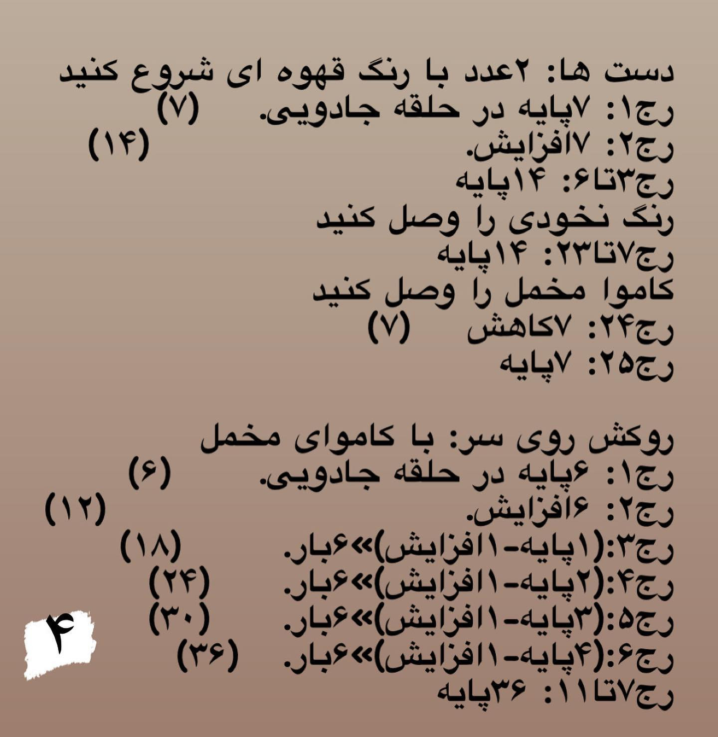 الگوی قلاب بافی برای گوسفند با خز سفید.