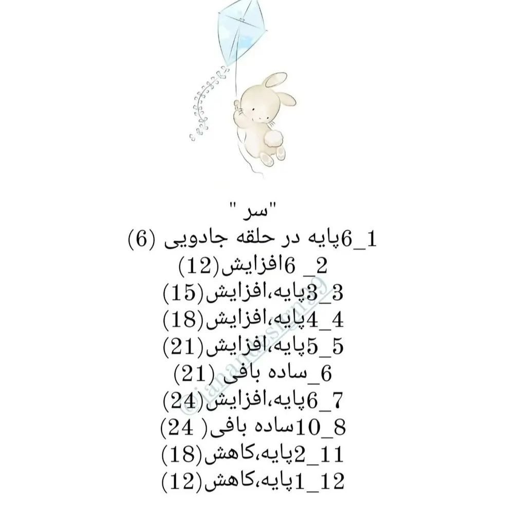 الگوی قلاب بافی برای خرگوش قهوه ای با پیراهن آبی.