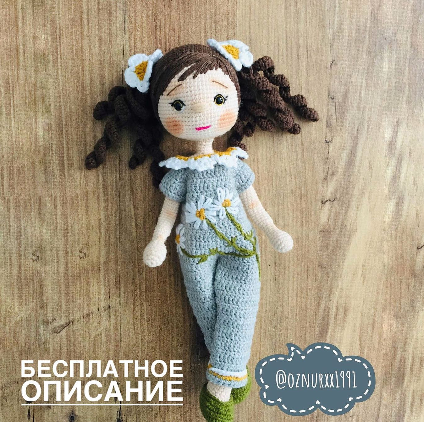 Бесплатное описание куколки  от автора @oznurxx1991 🌷Спасибо за перевод @_i_love_amigurumi_ и @i_am_vol4 🌷#мк_куклы_амигуруми