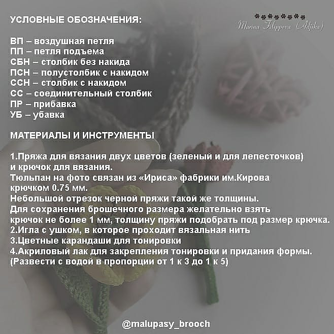 Бесплатное описание тюльпана от автора @malupasy_brooch 🌷

Опечатка‼️