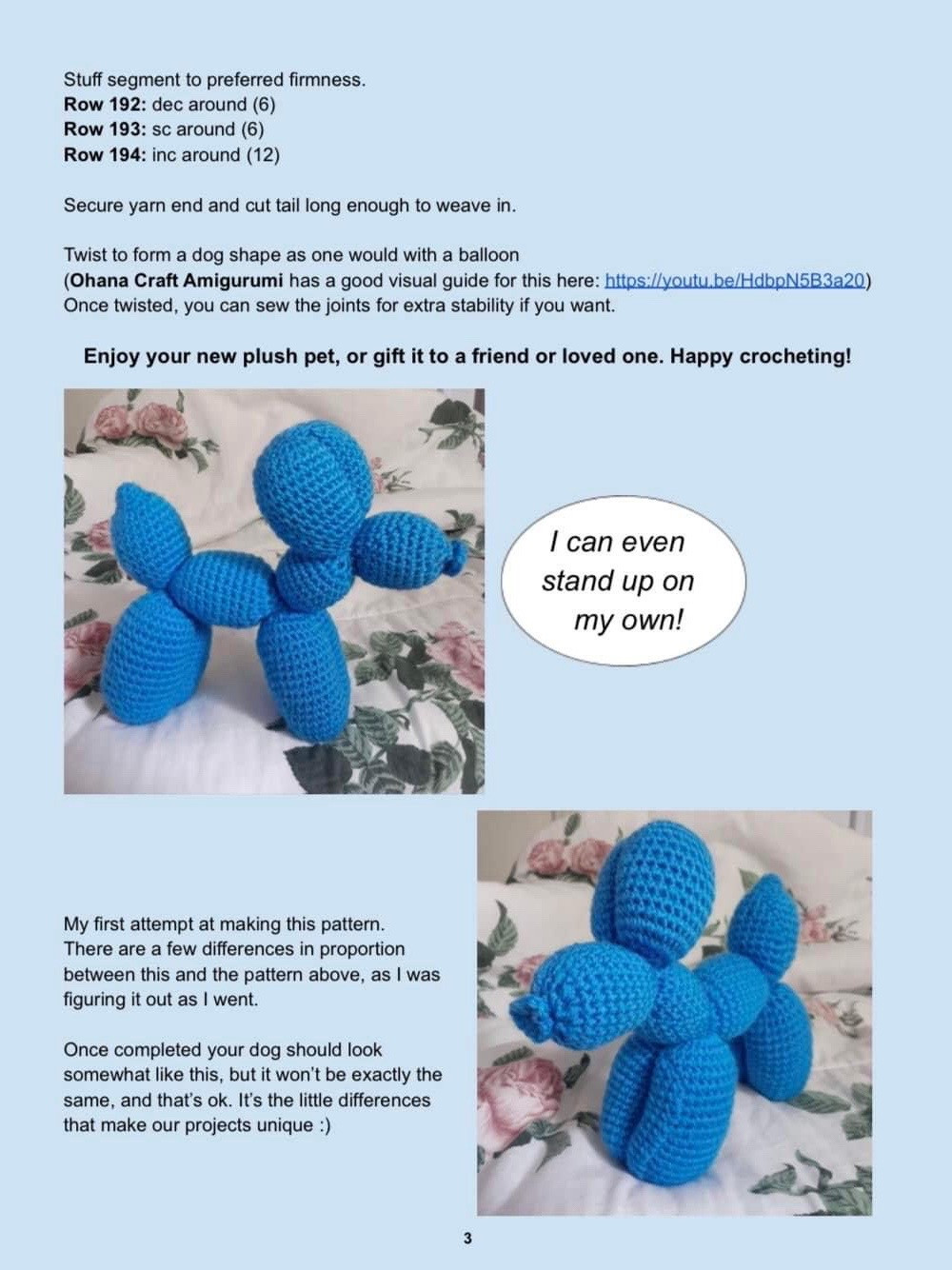 crochet balloon dog