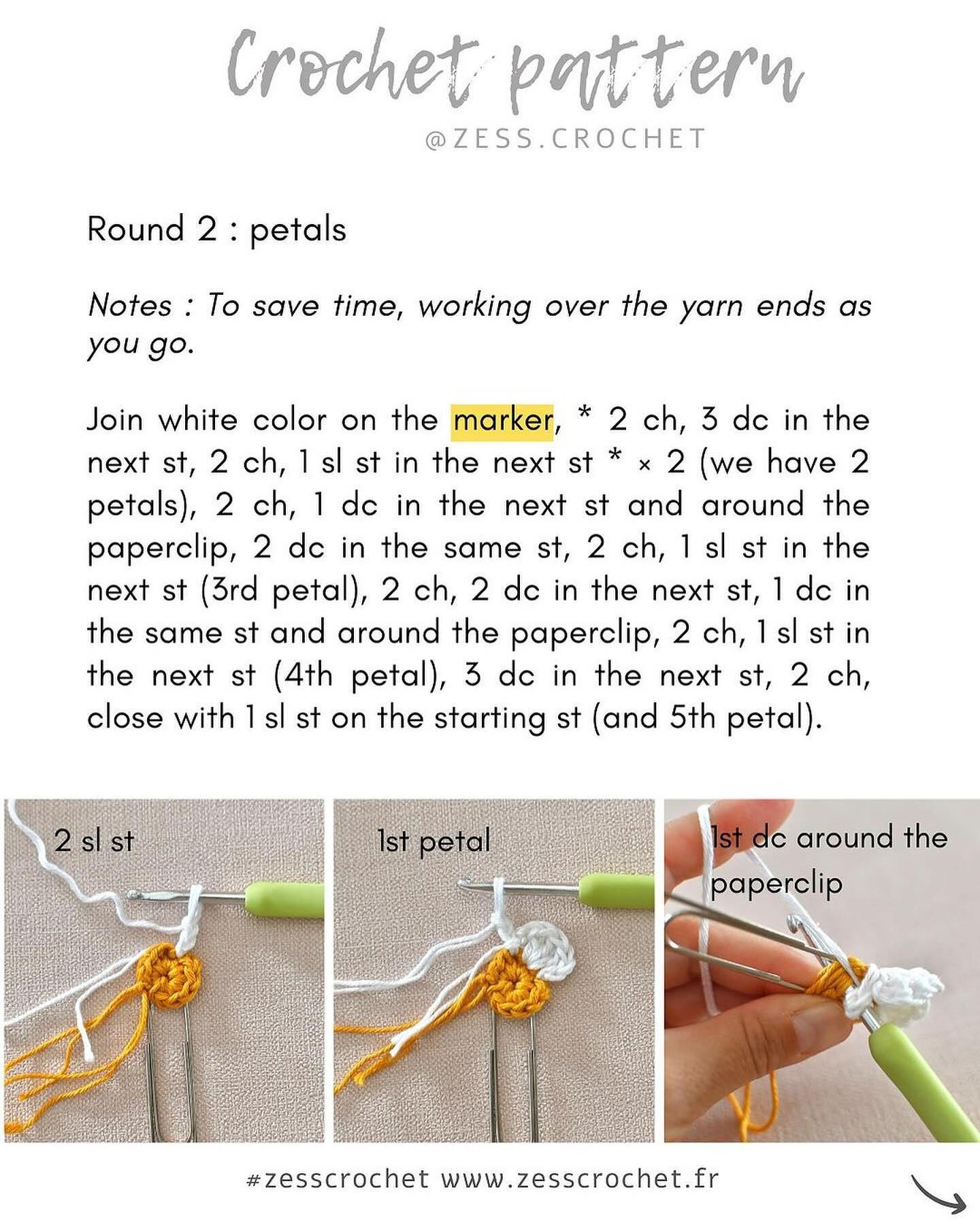 crochet flower bookmark pattern.