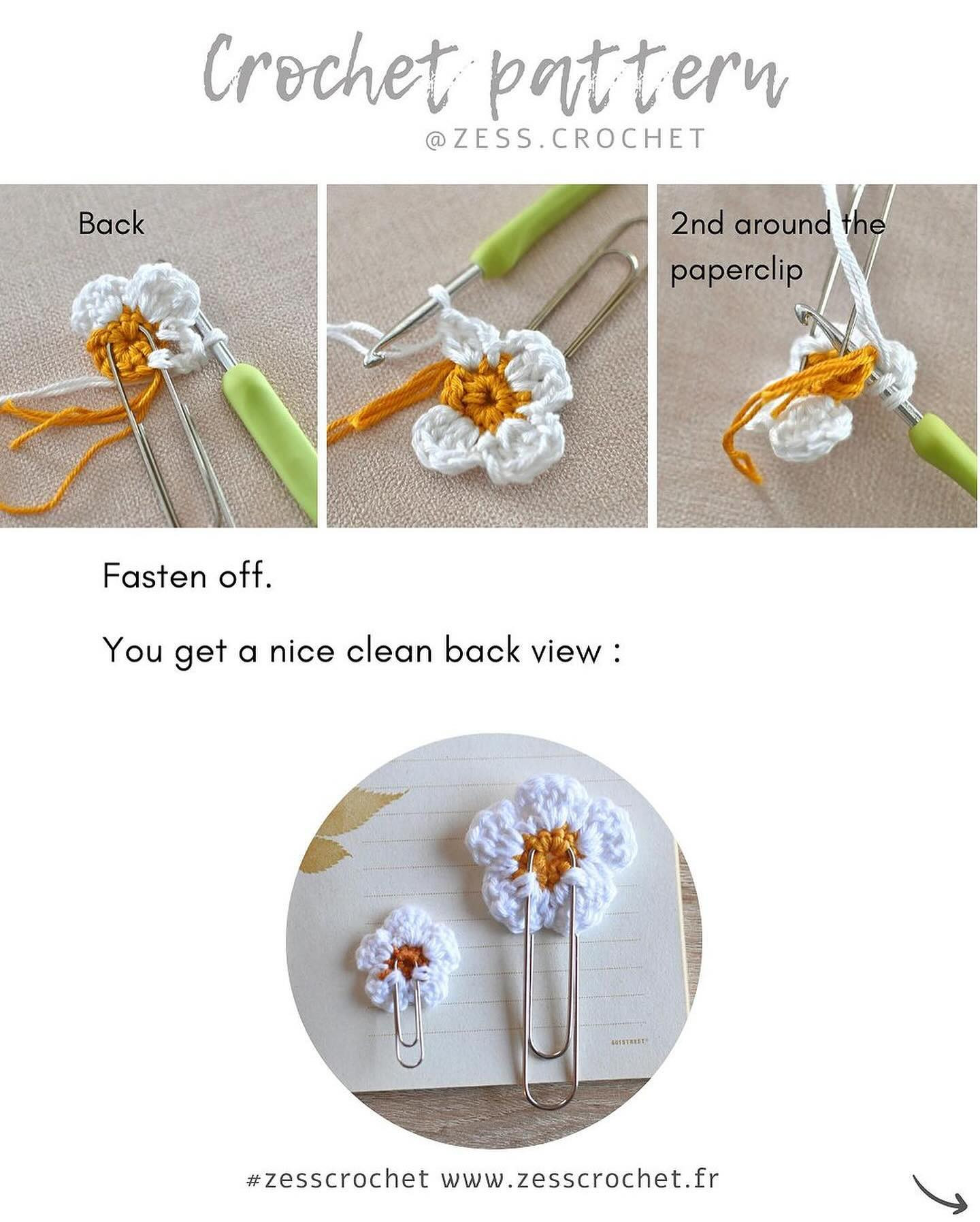 crochet flower bookmark pattern.