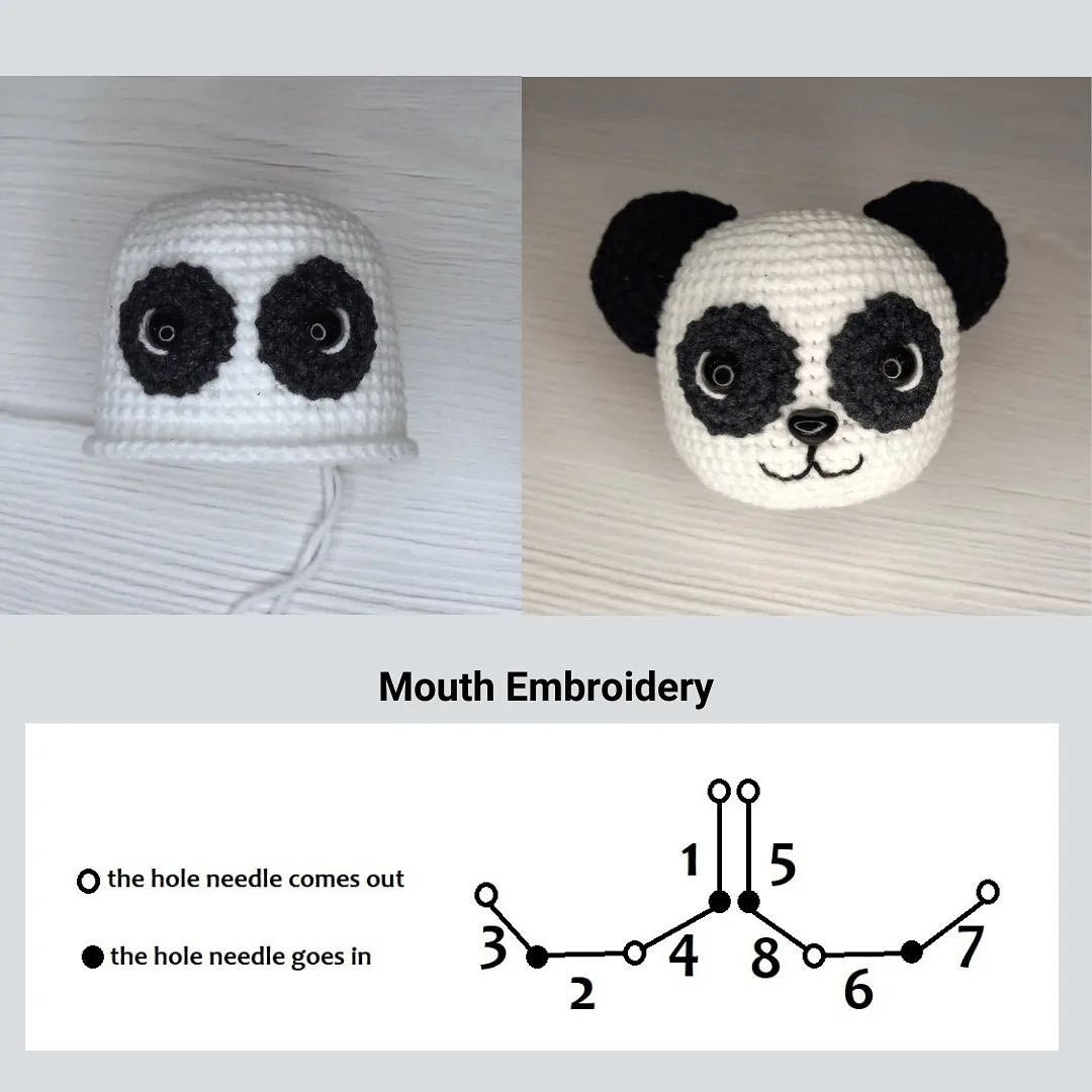 crochet panda bow