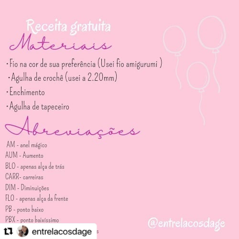 Domingo também é dia de RECEITA GRATUITA 😍E trago o 🎈 da @entrelacosdage Segue lá  e fi