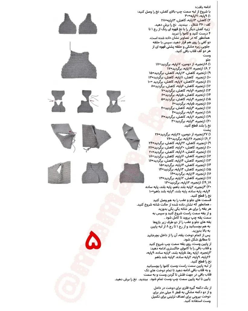 دستور بافت داماد فرح تقدیم نگاهتون #پارت_دومفایل پی دی اف دستور رو  با کیفیت بالا توی کان