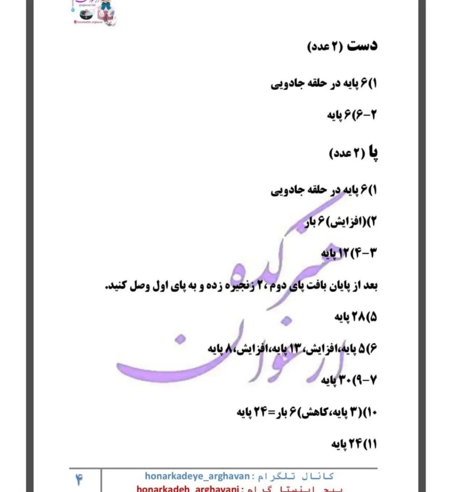 دستور بافت گربه سیاه🌱ببافید و لذت ببرید. 🌱برای دانلود فایل پی دی اف تمام دستورات ، به ک