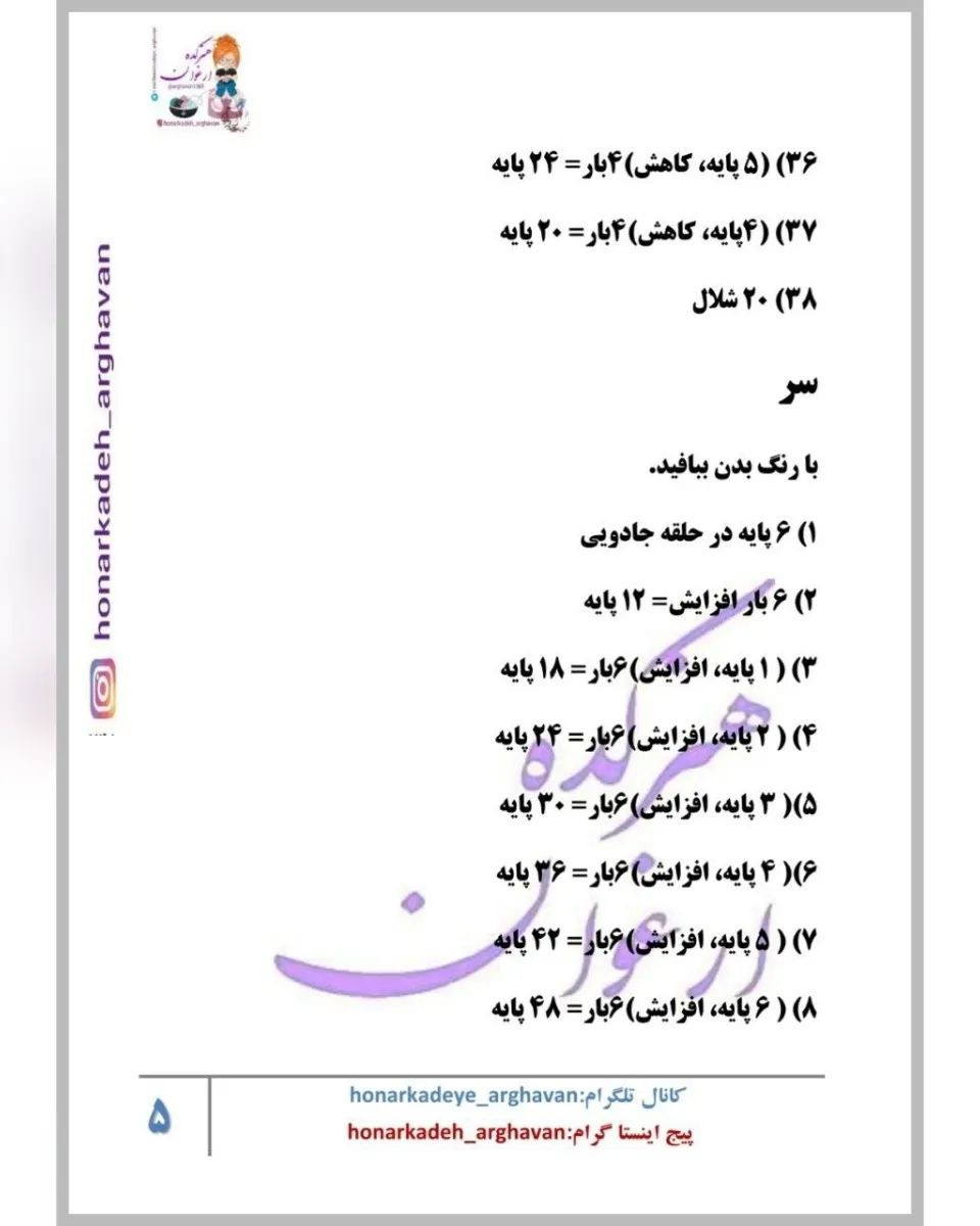 دستور بافت نینی های زیباPattern by: @art_neslihan🌱ببافید و هرجا اشکالی داشتید یا تو ترجم