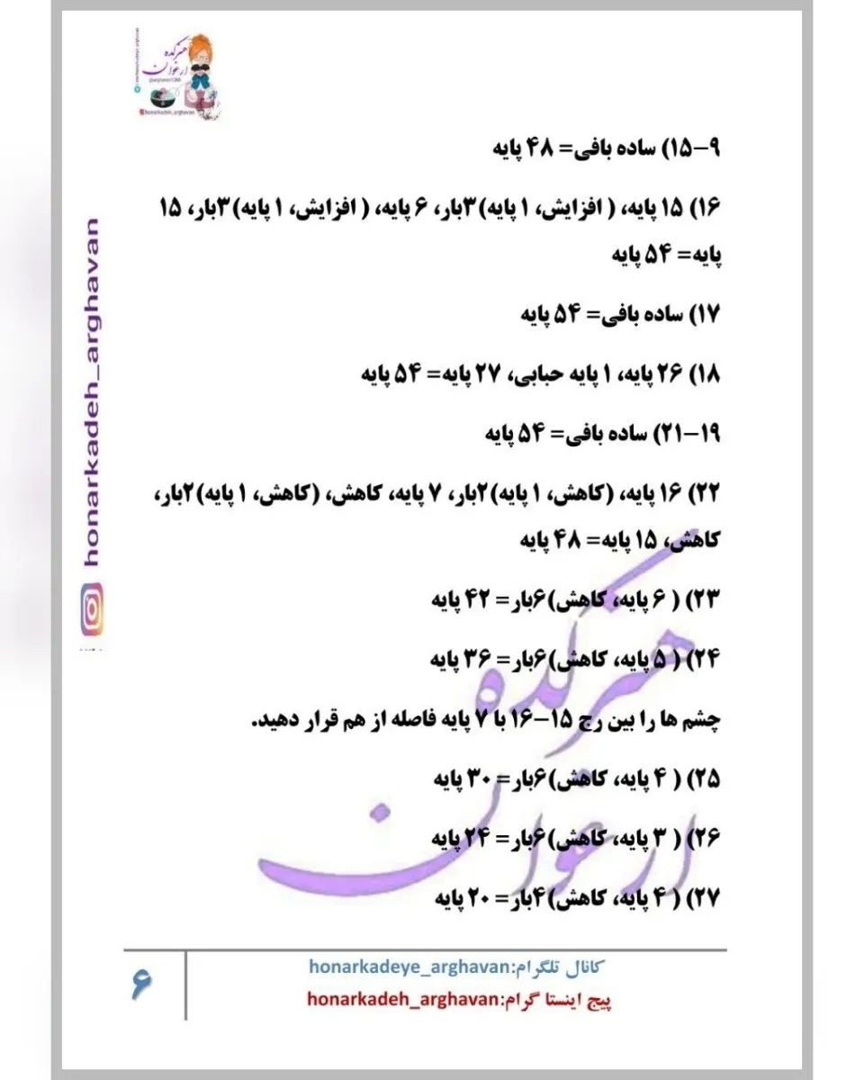 دستور بافت نینی های زیباPattern by: @art_neslihan🌱ببافید و هرجا اشکالی داشتید یا تو ترجم