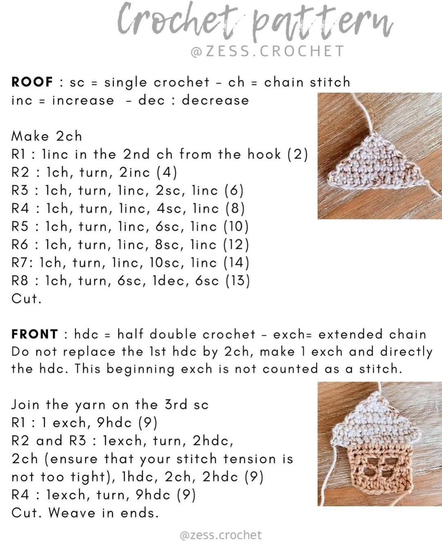 Flat house crochet pattern