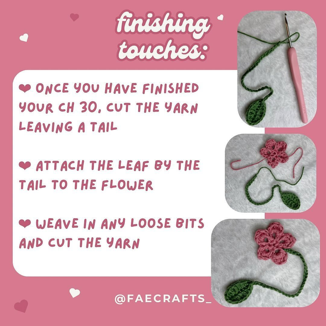 flower and leaf crochet bookmark pattern