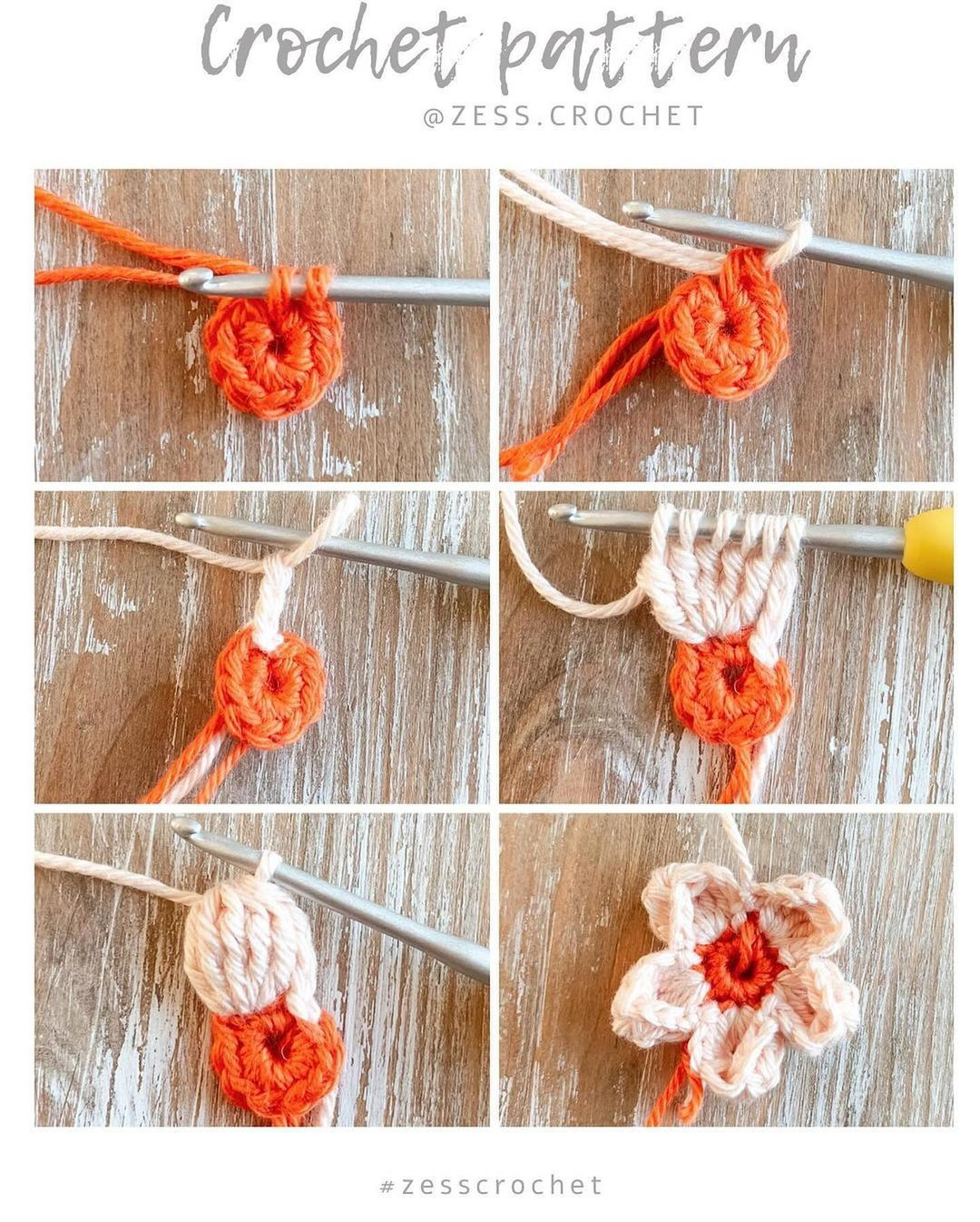 flower hair clip crochet pattern