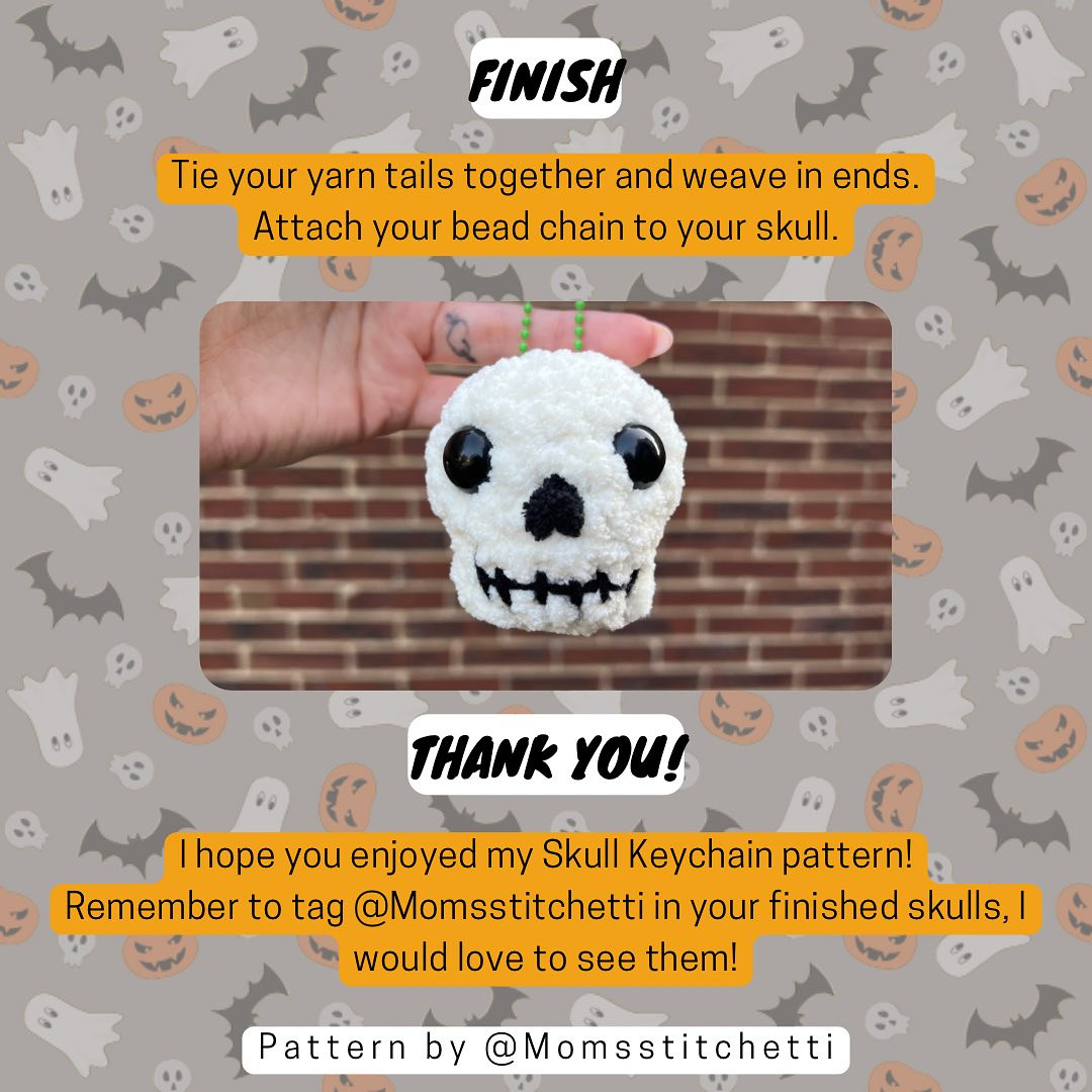 💀 Free Skull Keychain Pattern 💀