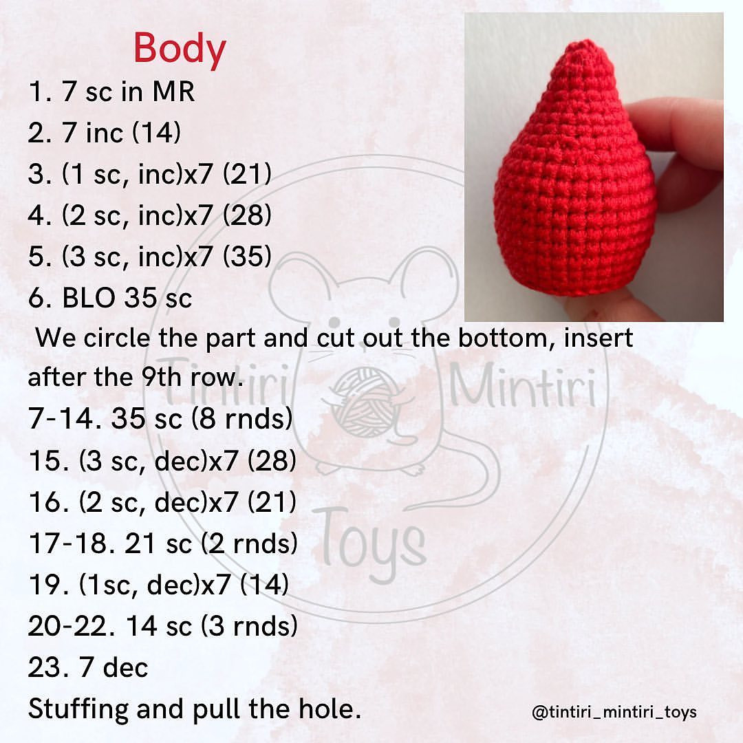 gnome crochet keychain pattern