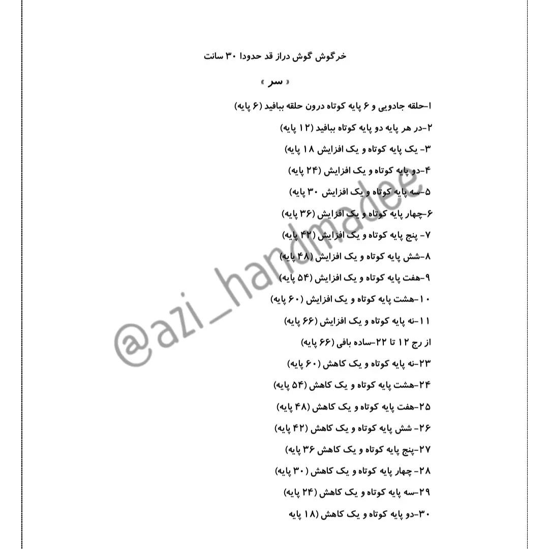 هَرچه دَر فَهم تو آید آن بُوَد مَفهوم تو ... 🪴#دستور بافت #رایگان #خرگوش خدمت نگاه زیبات