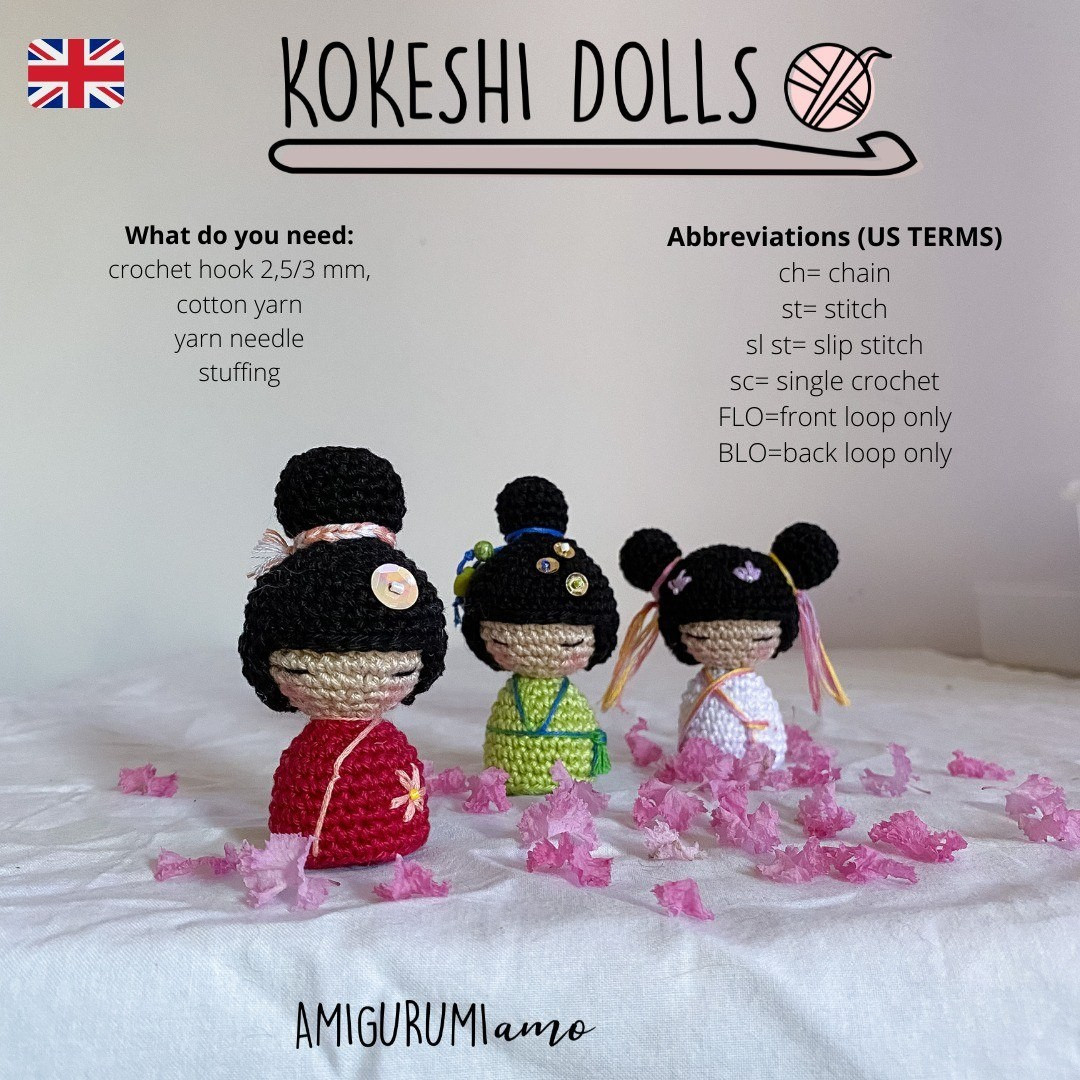 kokeshi dolls amigurumi