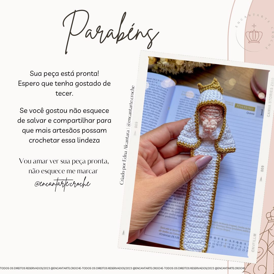 Marca Página Nossa Senhora de Fátima 📿♥️Hoje compartilho com vocês esse marca página lin