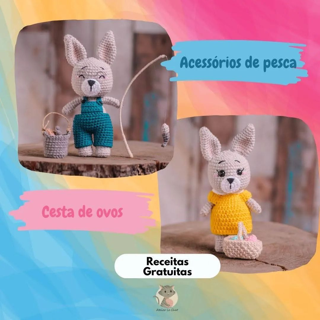 🐰Receita Gratuita 🐰 Acessórios de pesca e cesta de ovosSempre gosto de fazer uma receit