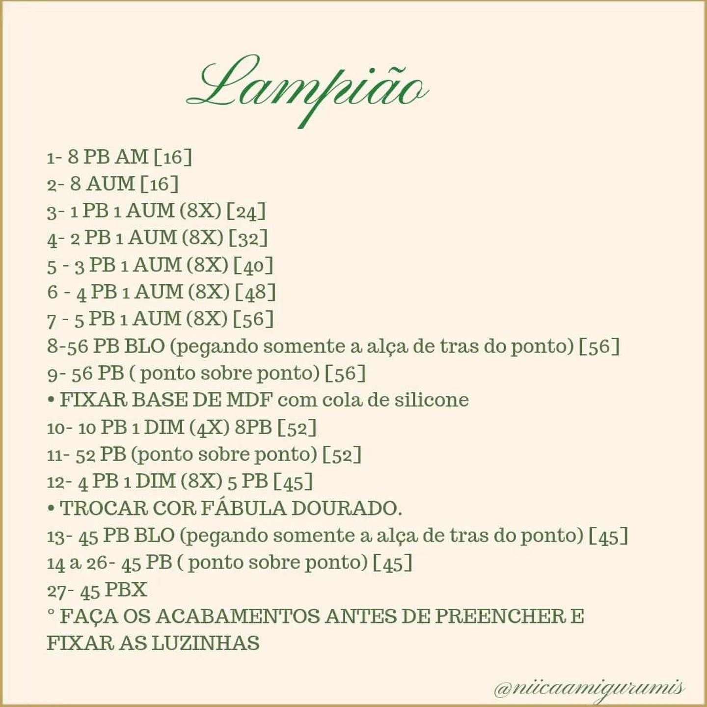 Receita gratuita @niicaamigurumis 🌻.Por favor marque e siga o perfil do autor ao publica