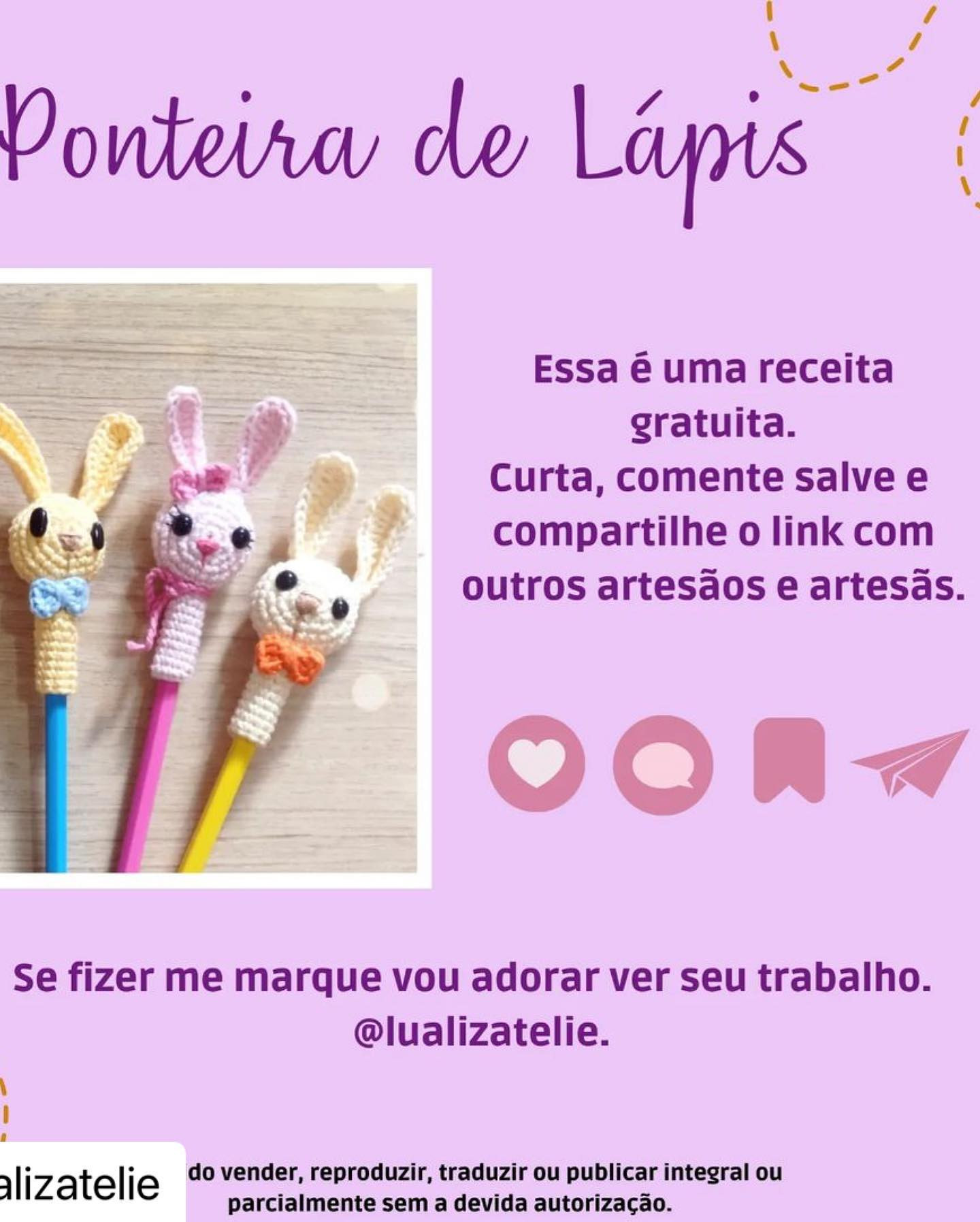 RECEITA GRATUITA Receitinha Ponteira de lápis da @lualizatelie PÁSCOA 🐇🥕🍫Amei l!!!!😍S