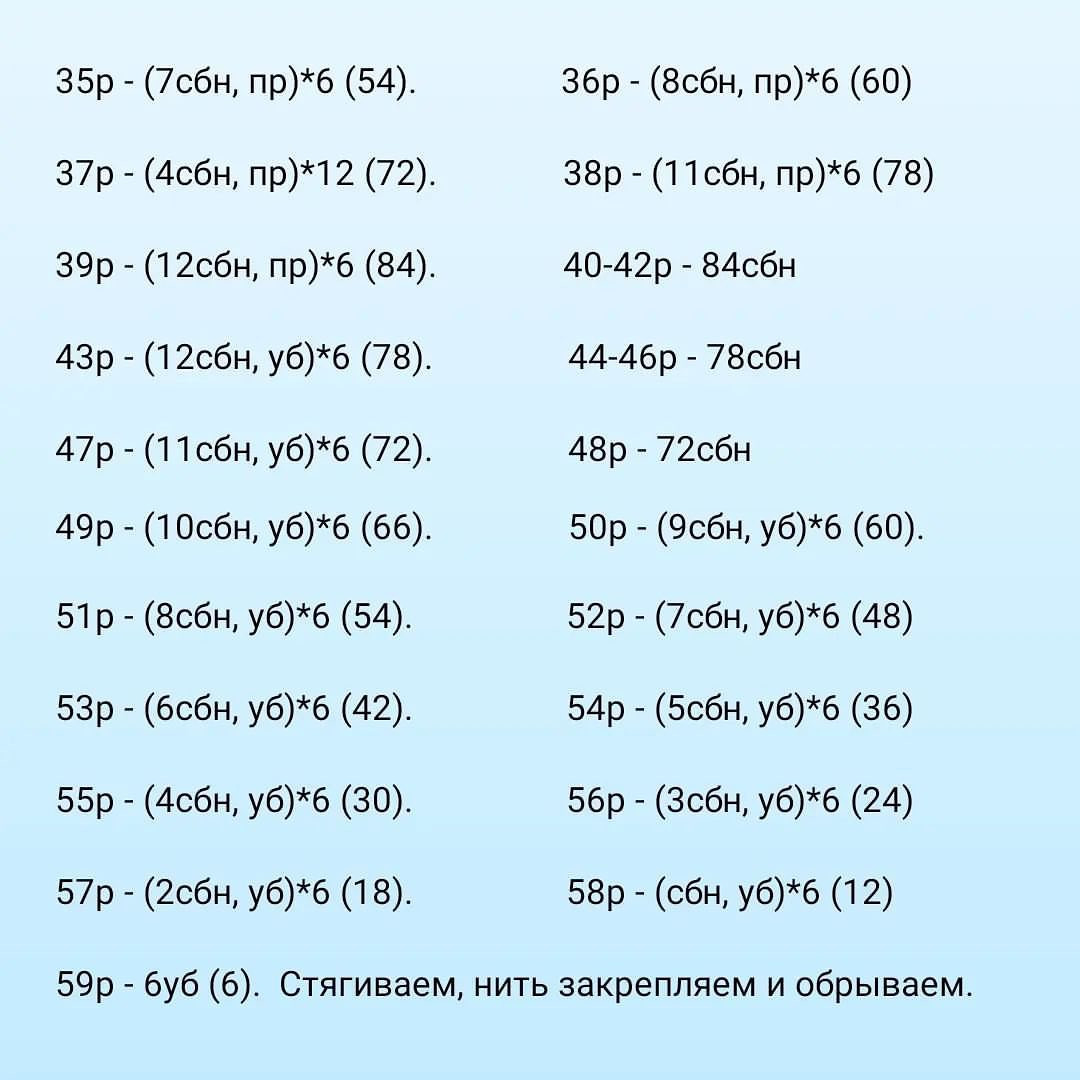 Схема вязания белого мишки, обернутого синим шарфом, крючком.