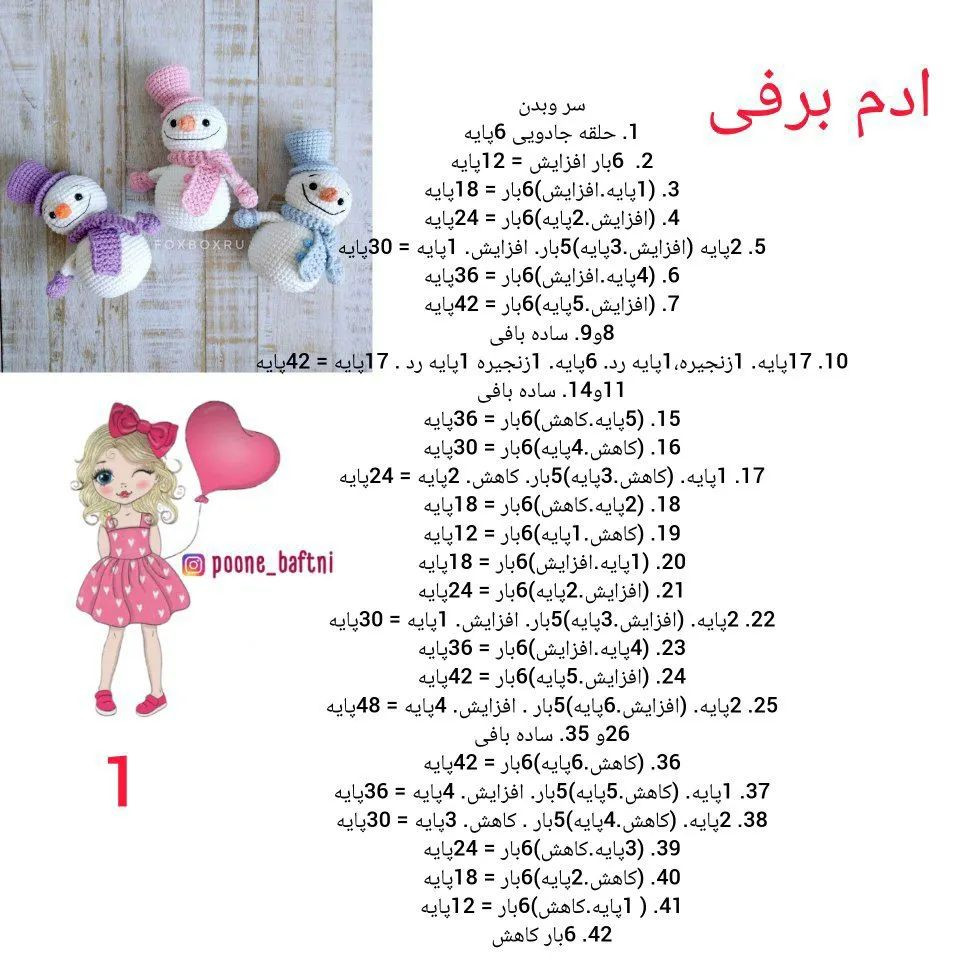 سلام 😍⚘️اینم از دستور جدید خوشت اومد لایک کن 🥰#عروسک_جاکلیدی #عروسک #دستور_بافت #بافتنی