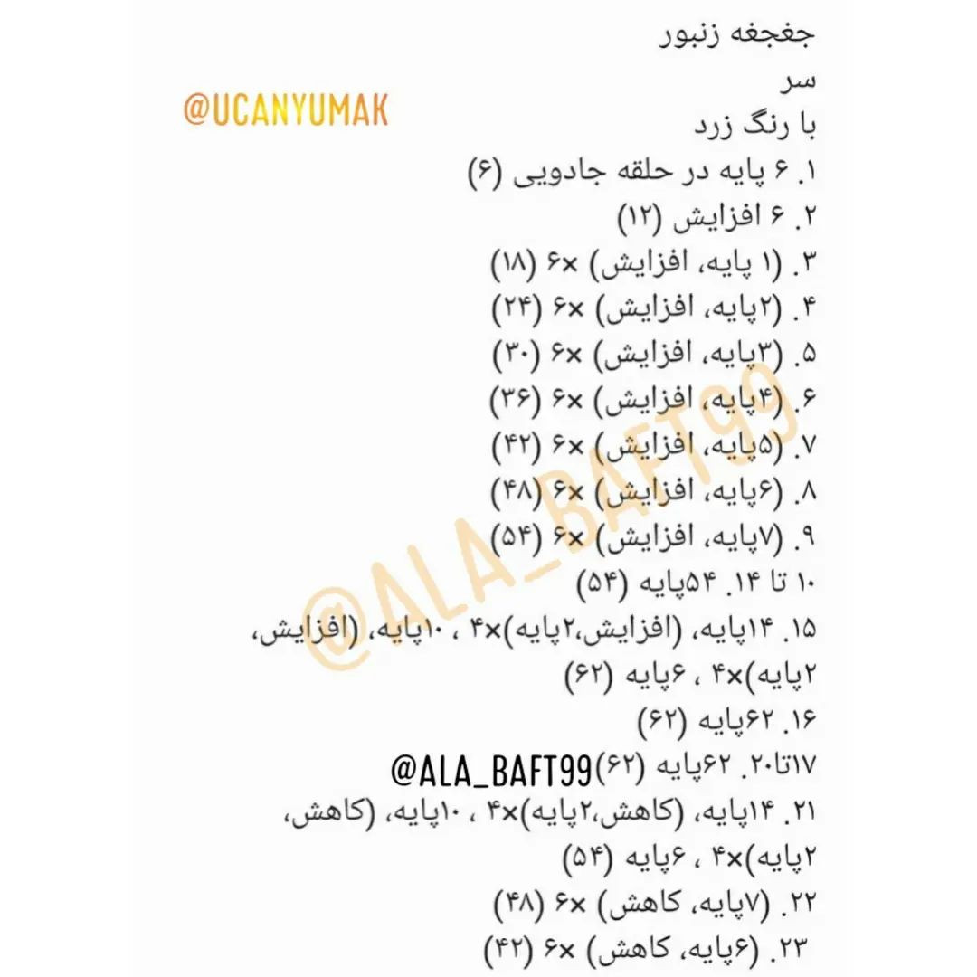 سلام دوستان💛عصرتون بخیر🥰یه جغجغه زنبور خوشگل آوردم براتون🥰💛💛💛💛🐝🐝🐝🐝🐝🐝ببافید و