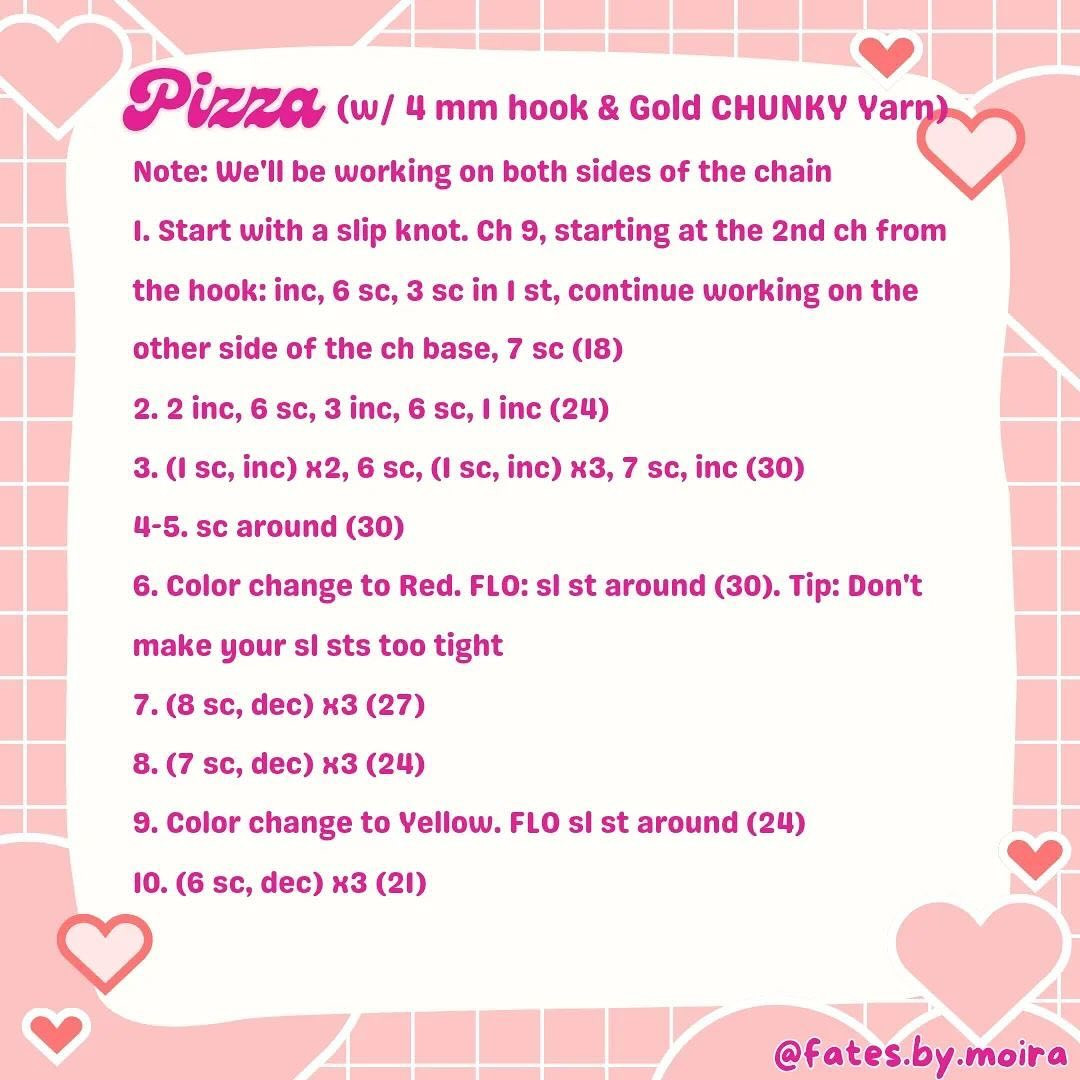 a pizza my heart free pattern