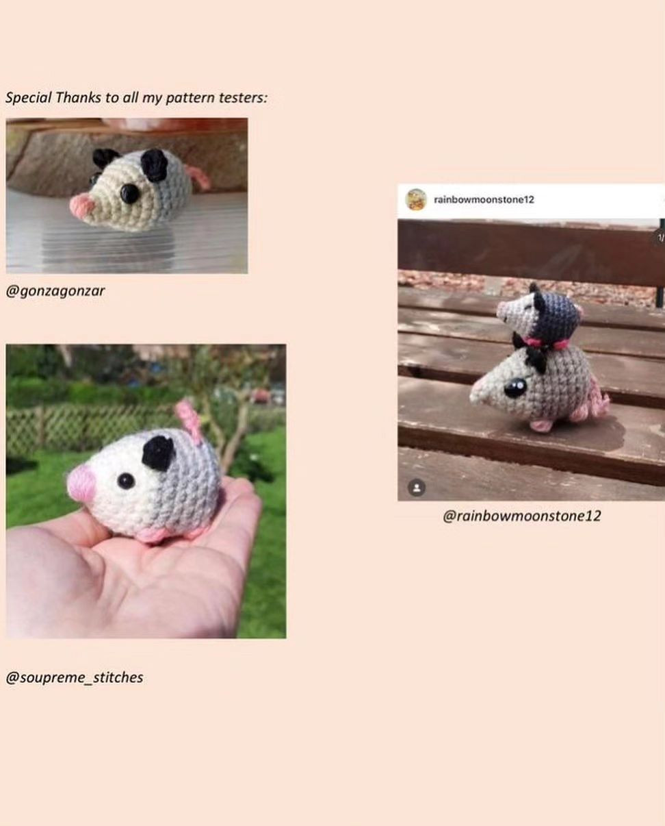 amigurumi possum free pattern