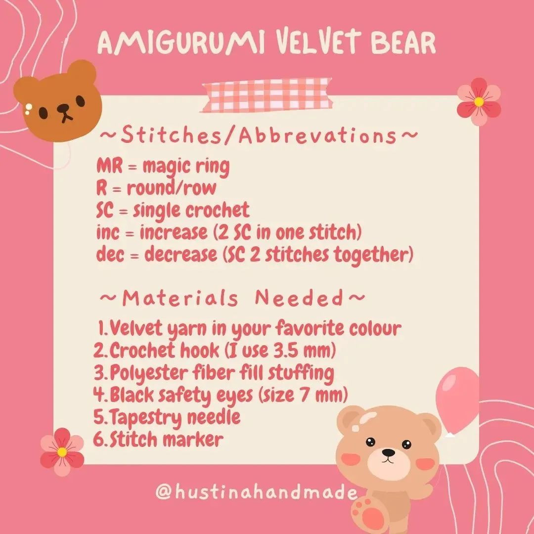 amigurumi velvet bear free pattern