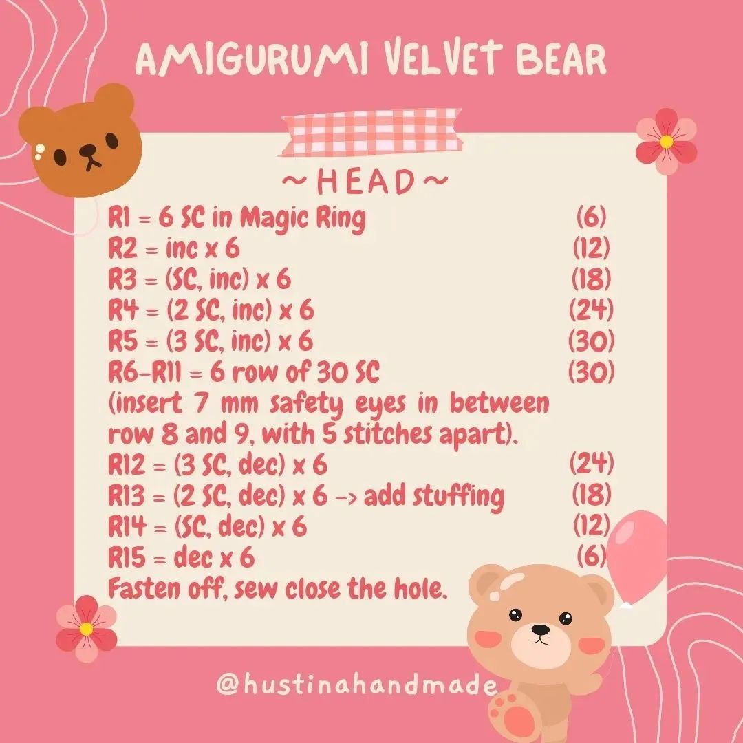 amigurumi velvet bear free pattern