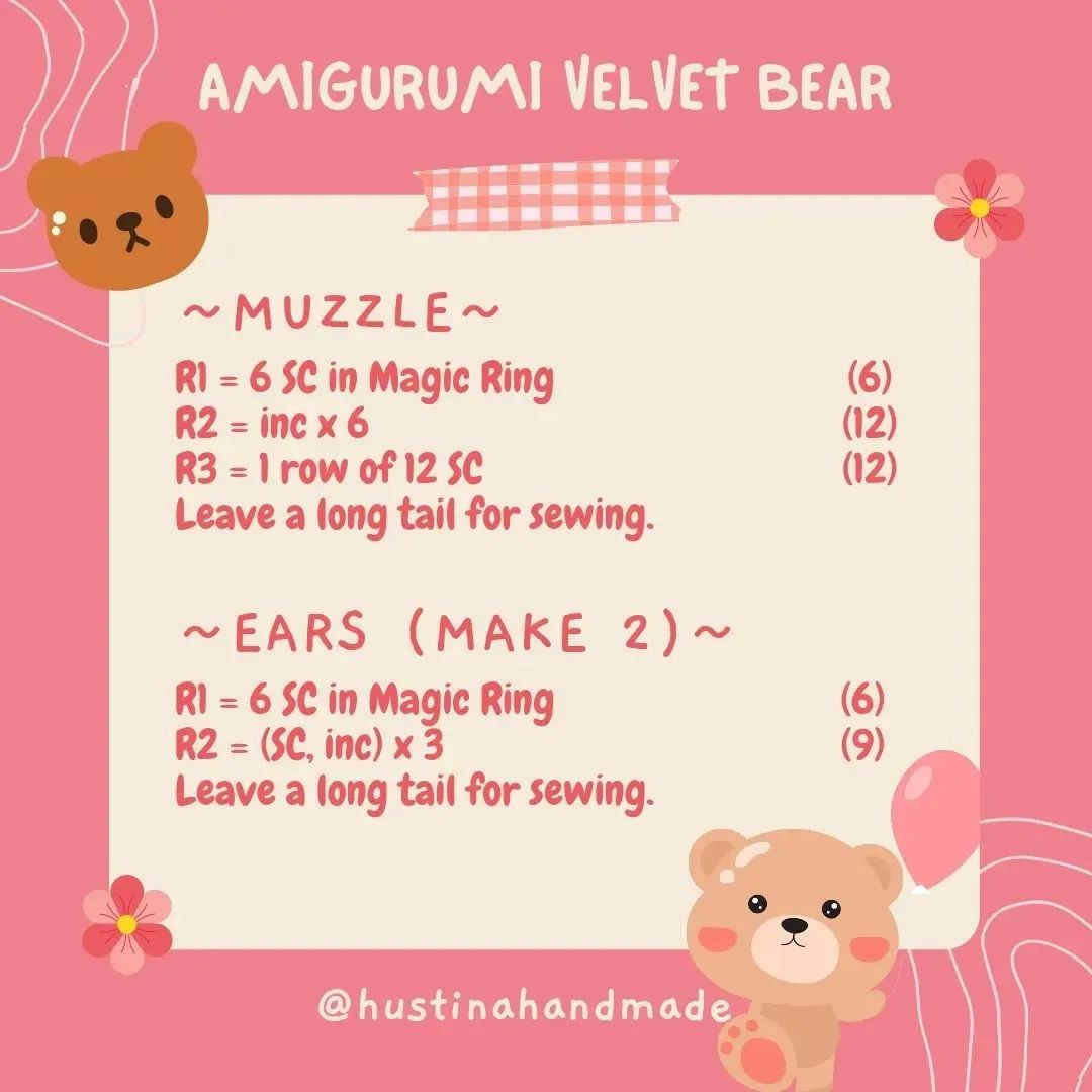 amigurumi velvet bear free pattern