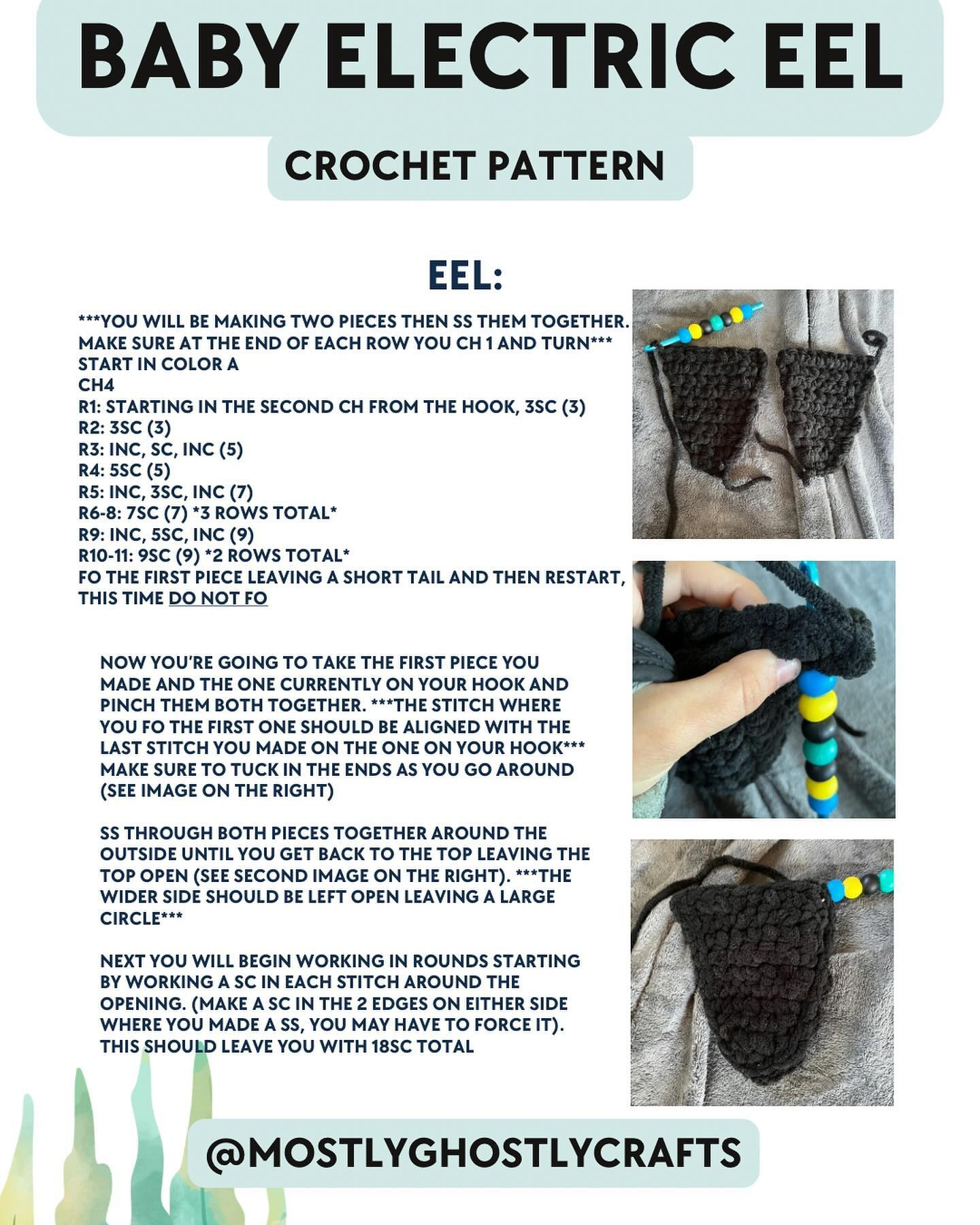 baby electric eel crochet pattern