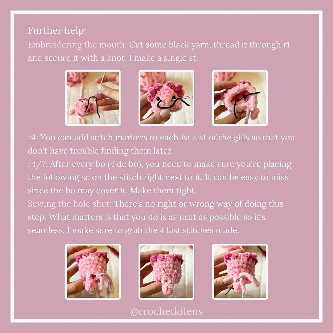 baby pink axolotl free pattern