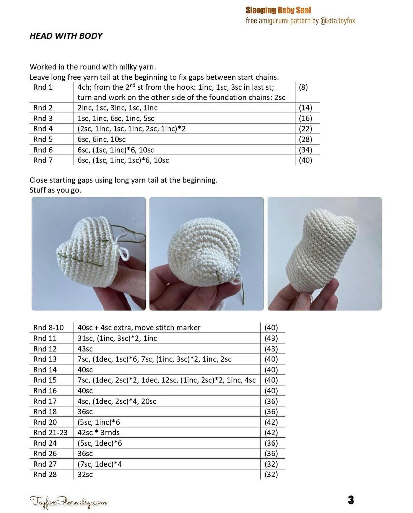 baby seal free crochet pattern