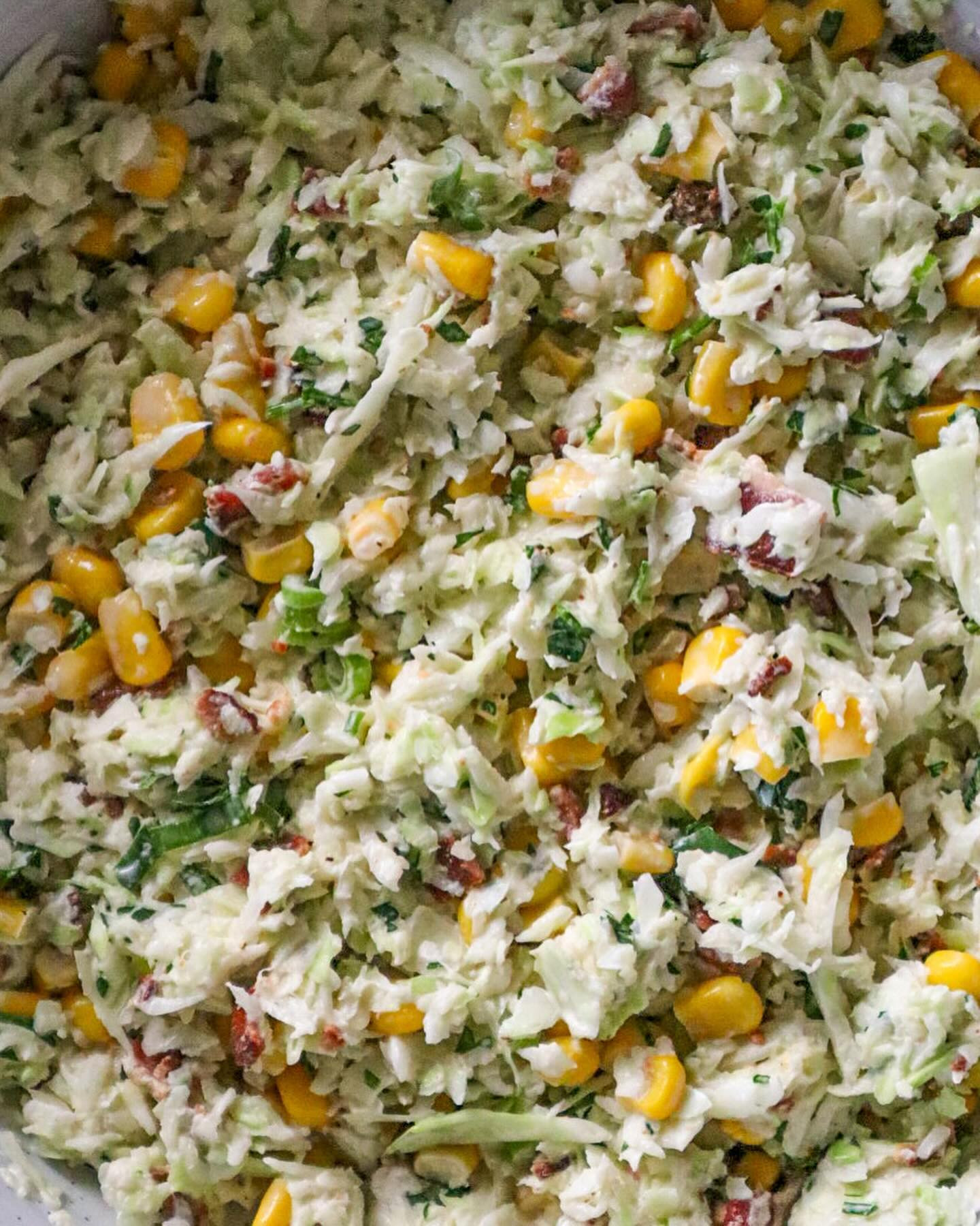 Bacon, Corn, & Cilantro Coleslaw with Lime Dressing