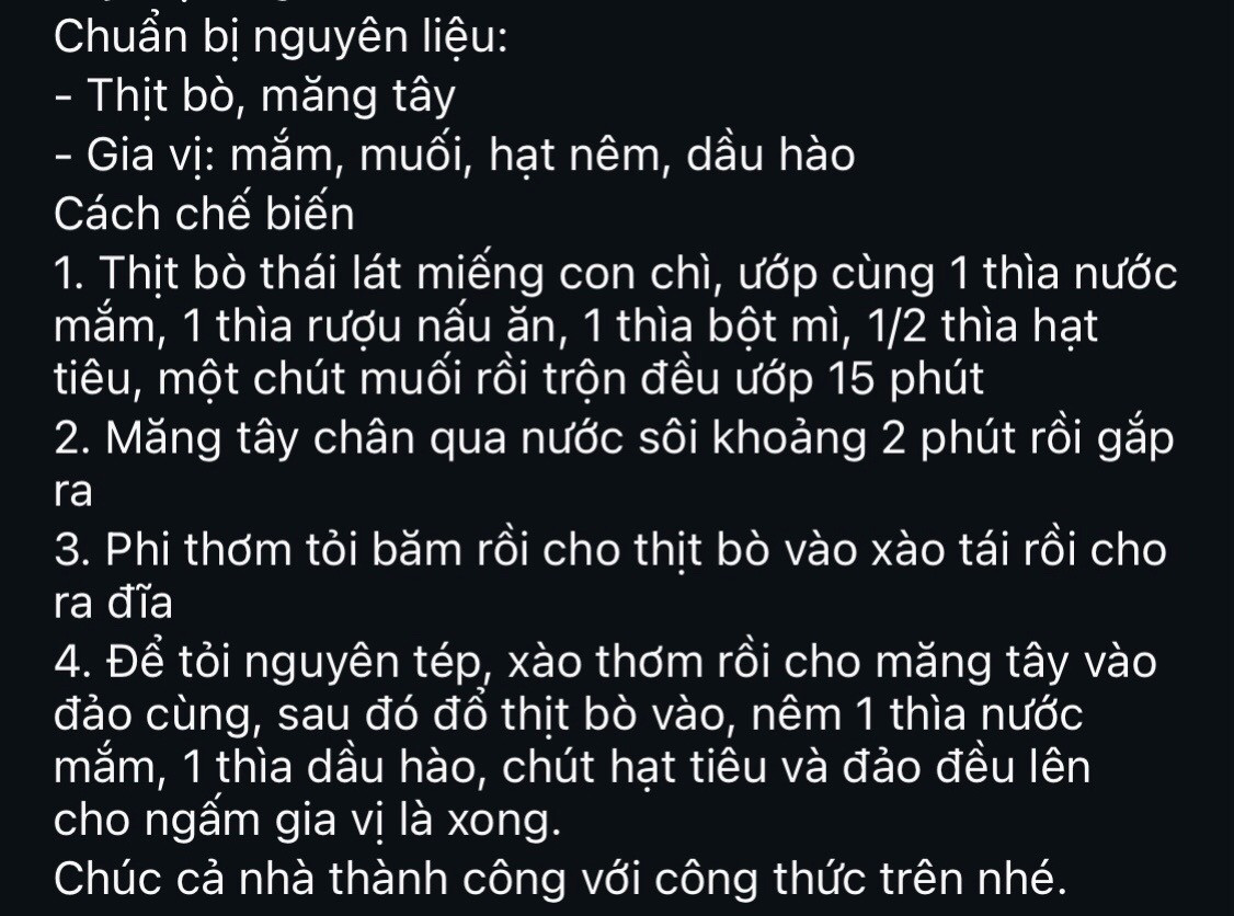 Bò xào măng tây