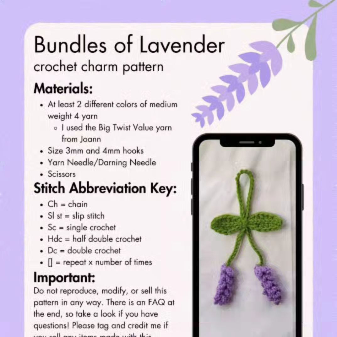 bundles of lavender digital crochet patern