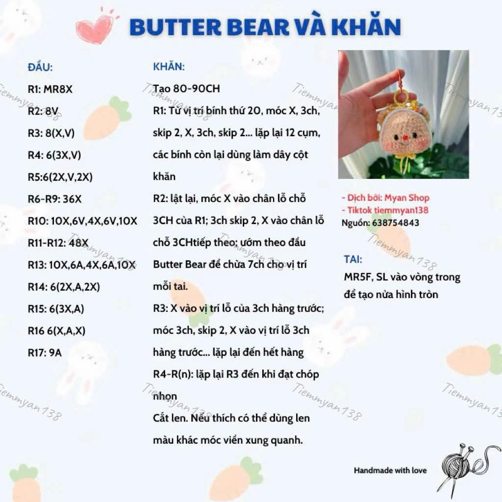 butter bear và khăn