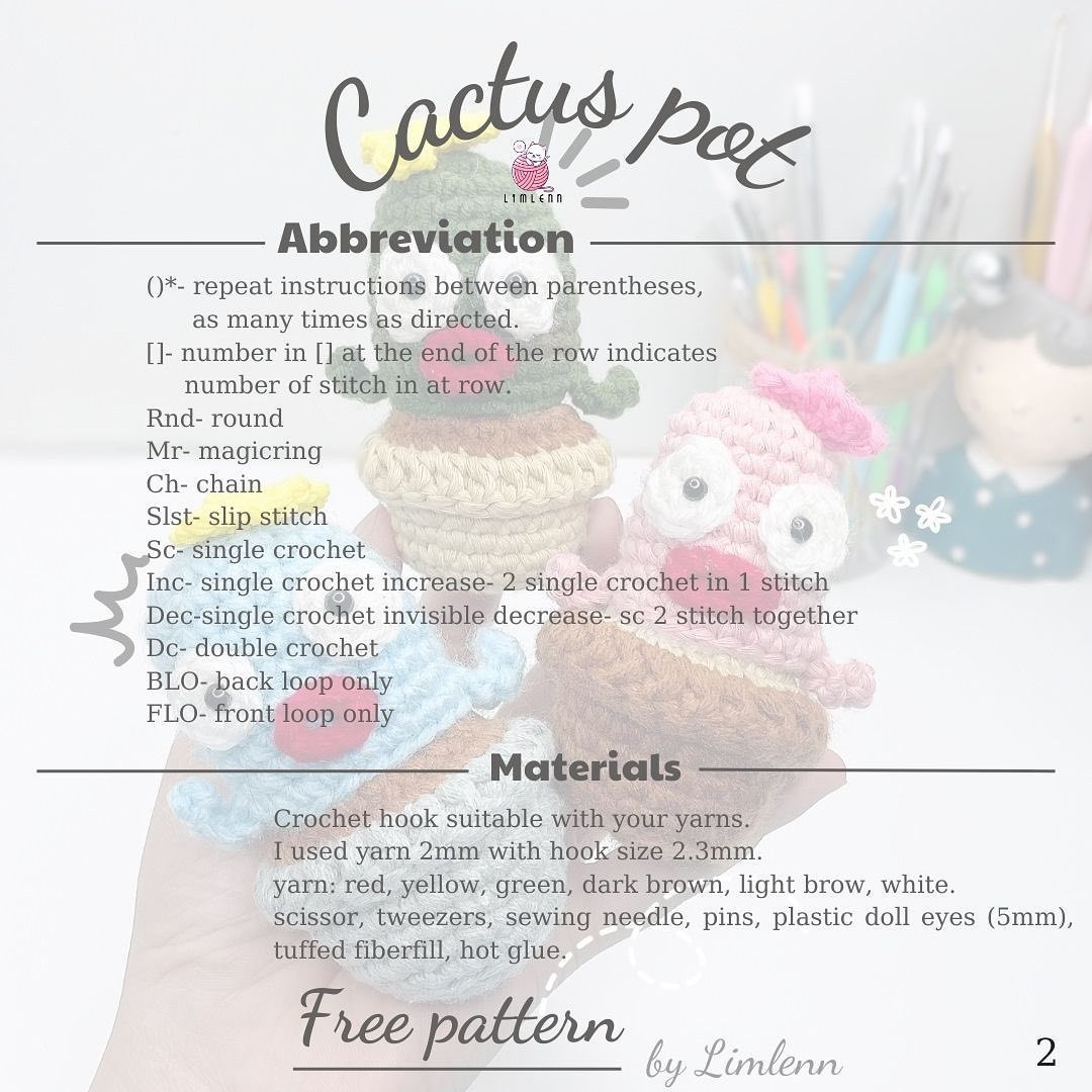 cactus pot free pattern