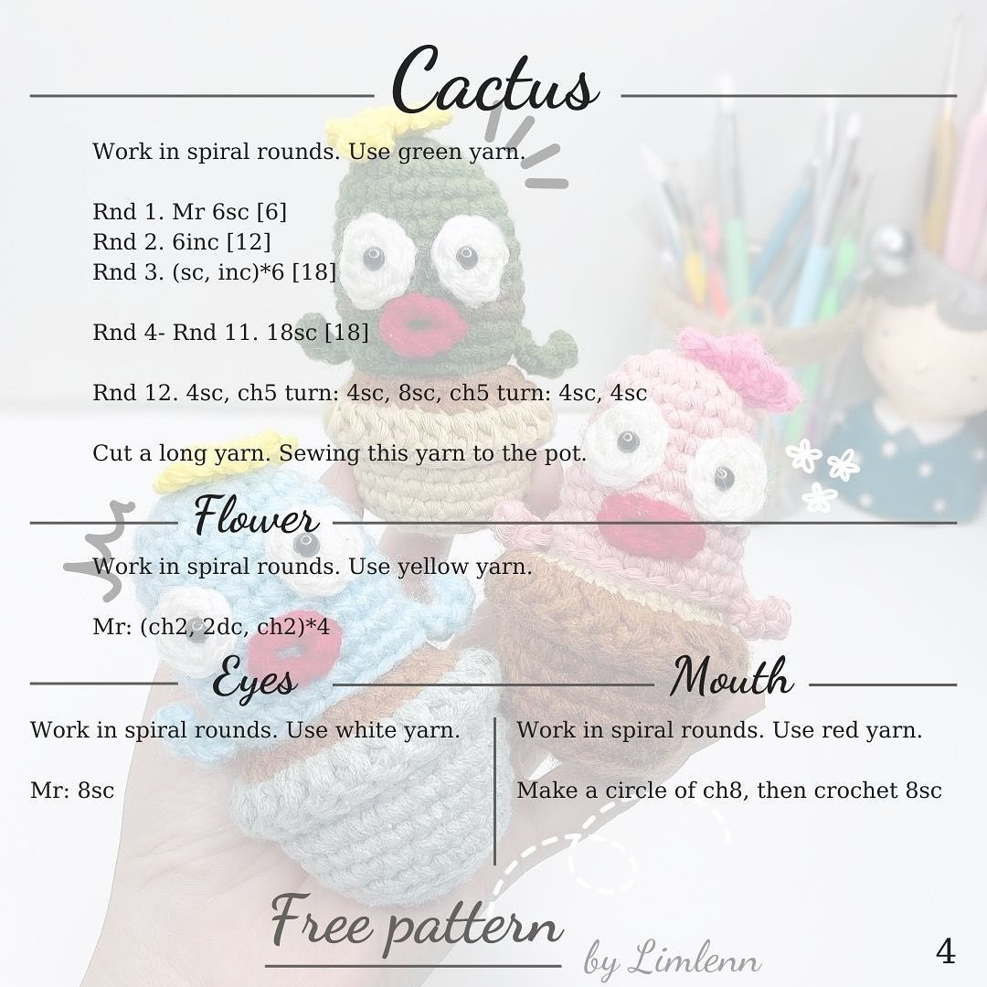 cactus pot free pattern