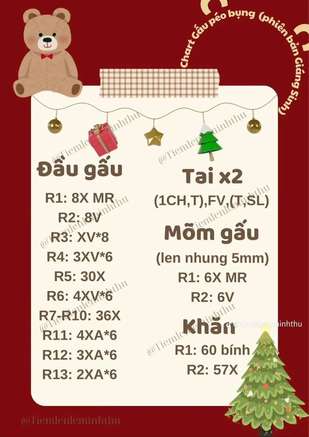 chart gấu péo bụng (phiên bản giáng sinh)