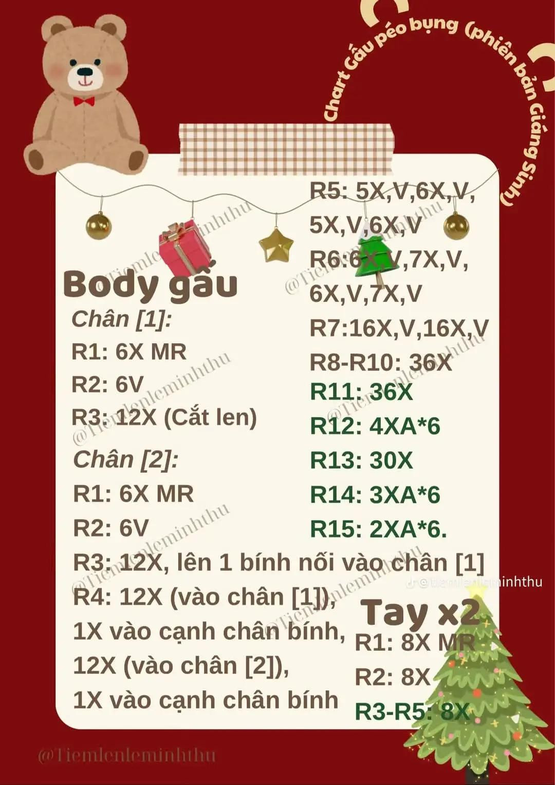 chart gấu péo bụng (phiên bản giáng sinh)