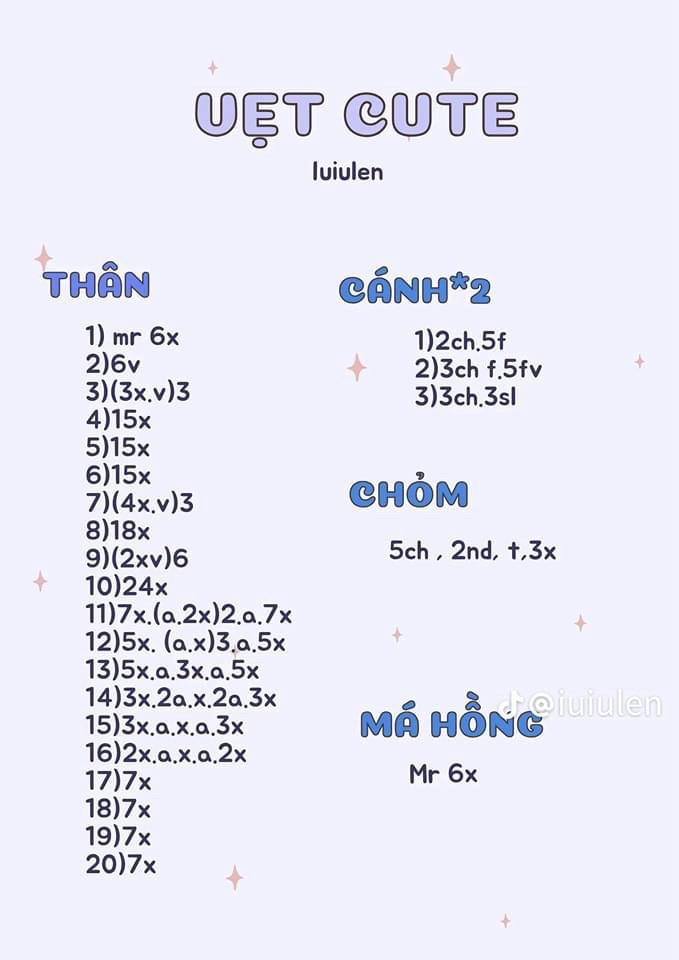 chart móc con vẹt cute