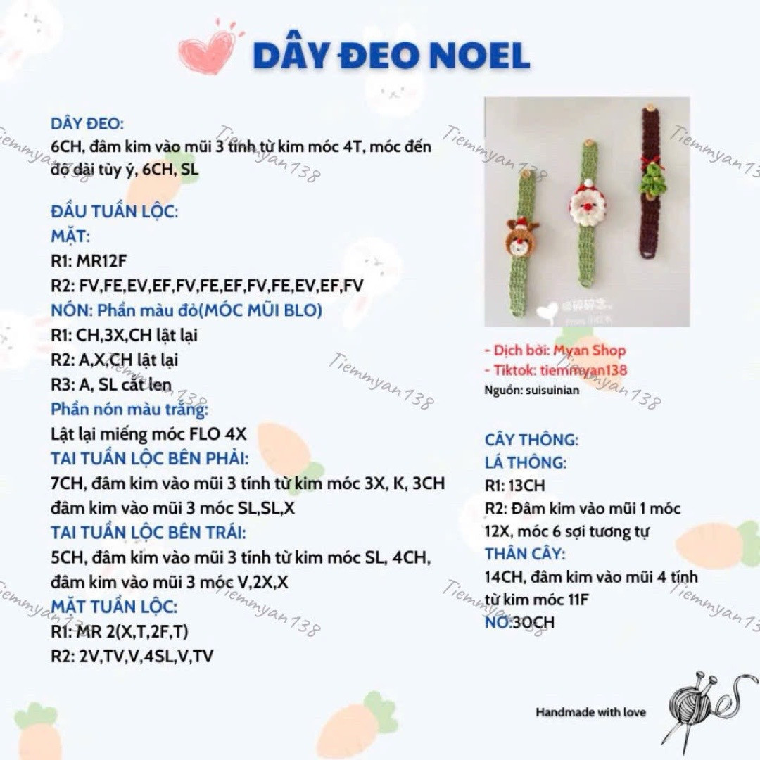 Chart móc dây đeo Noel