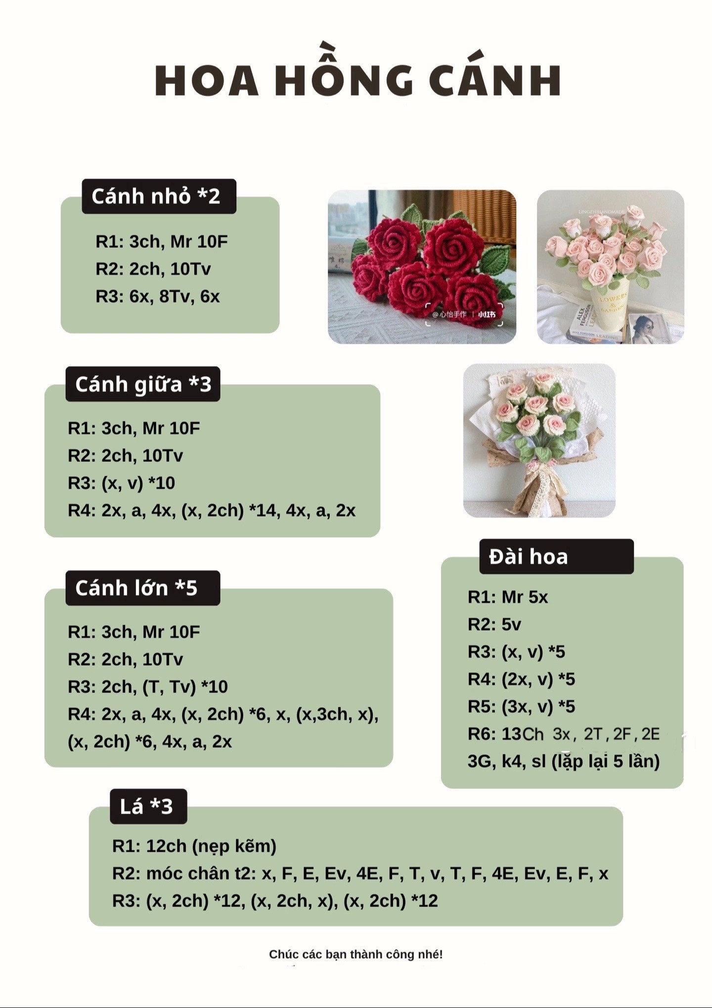 chart móc hoa hồng cánh