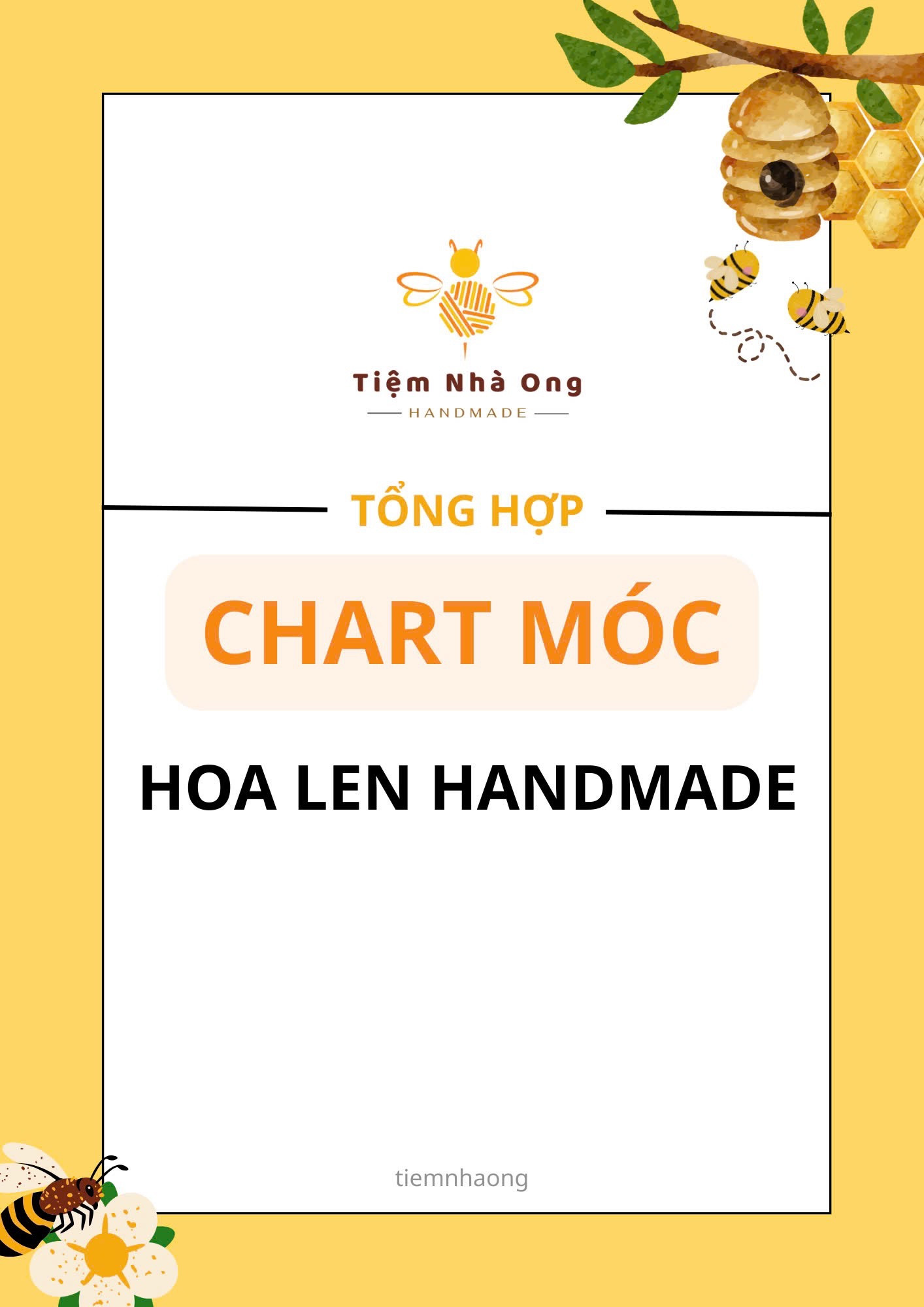 CHART MÓC HOA LEN HANDMADE, hoa chuông, hoa đào, hoa cúc họa mi, hoa cẩm chướng, hoa cẩm tú cầu, hoa ly, hoa tulip mini, hoa anh túc, hoa tiểu lily