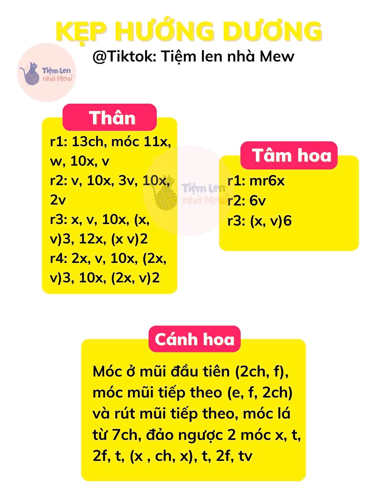 Chart móc kẹp hoa hướng dương